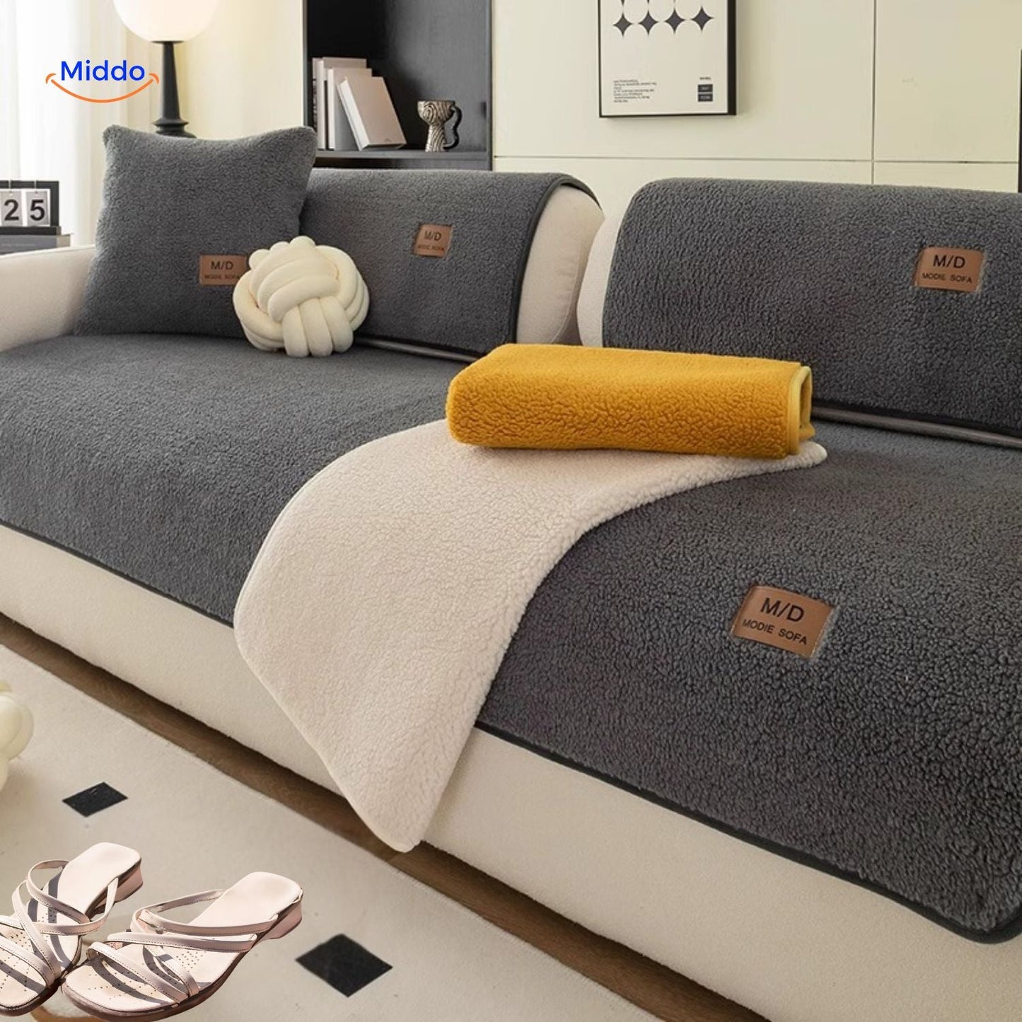 Housse de canapé | design doux effet peau d’agneau pour la chaleur et l’élégance