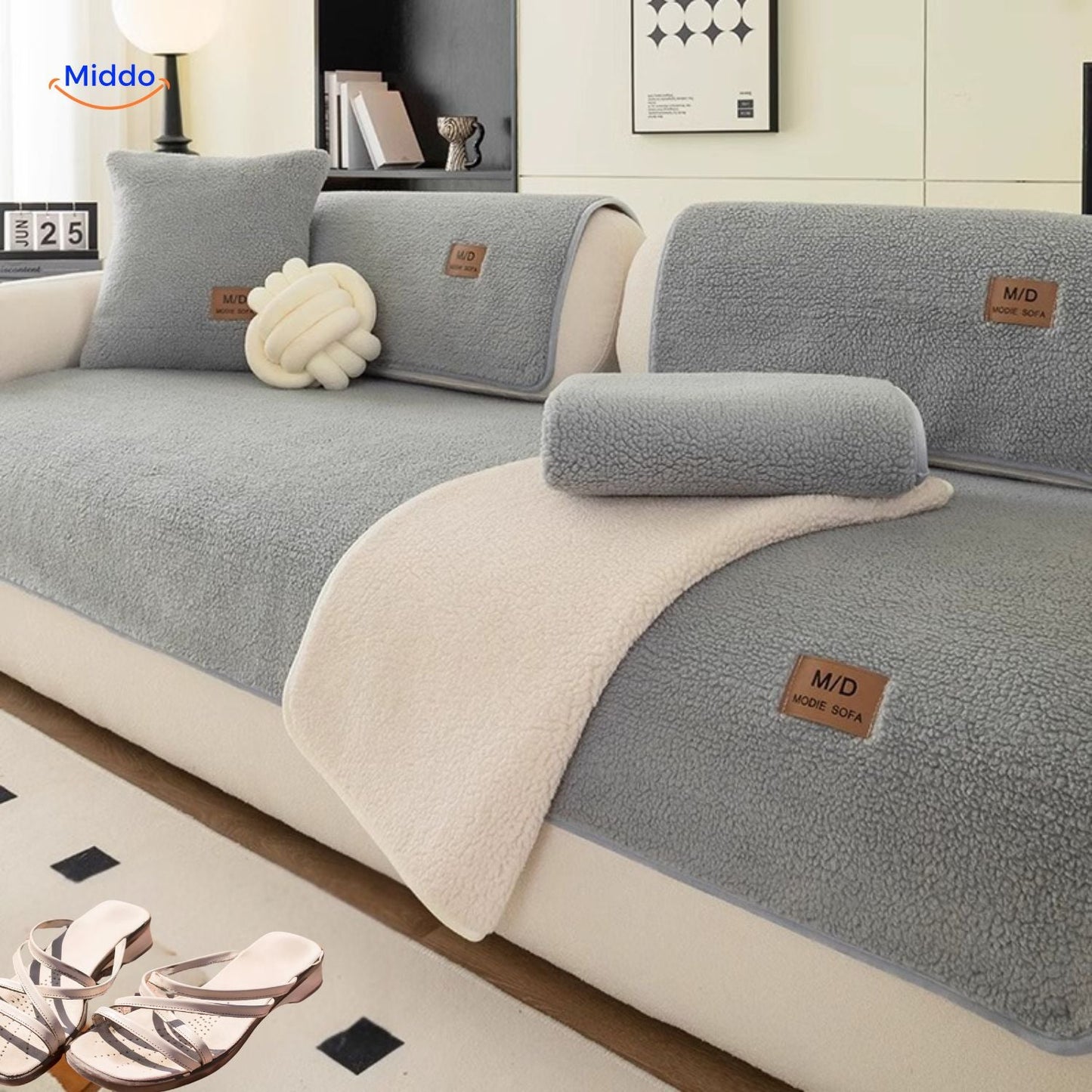 Housse de canapé | design doux effet peau d’agneau pour la chaleur et l’élégance