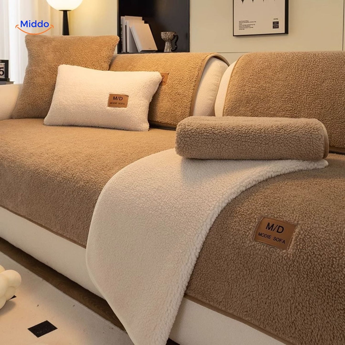 Housse de canapé | design doux effet peau d’agneau pour la chaleur et l’élégance