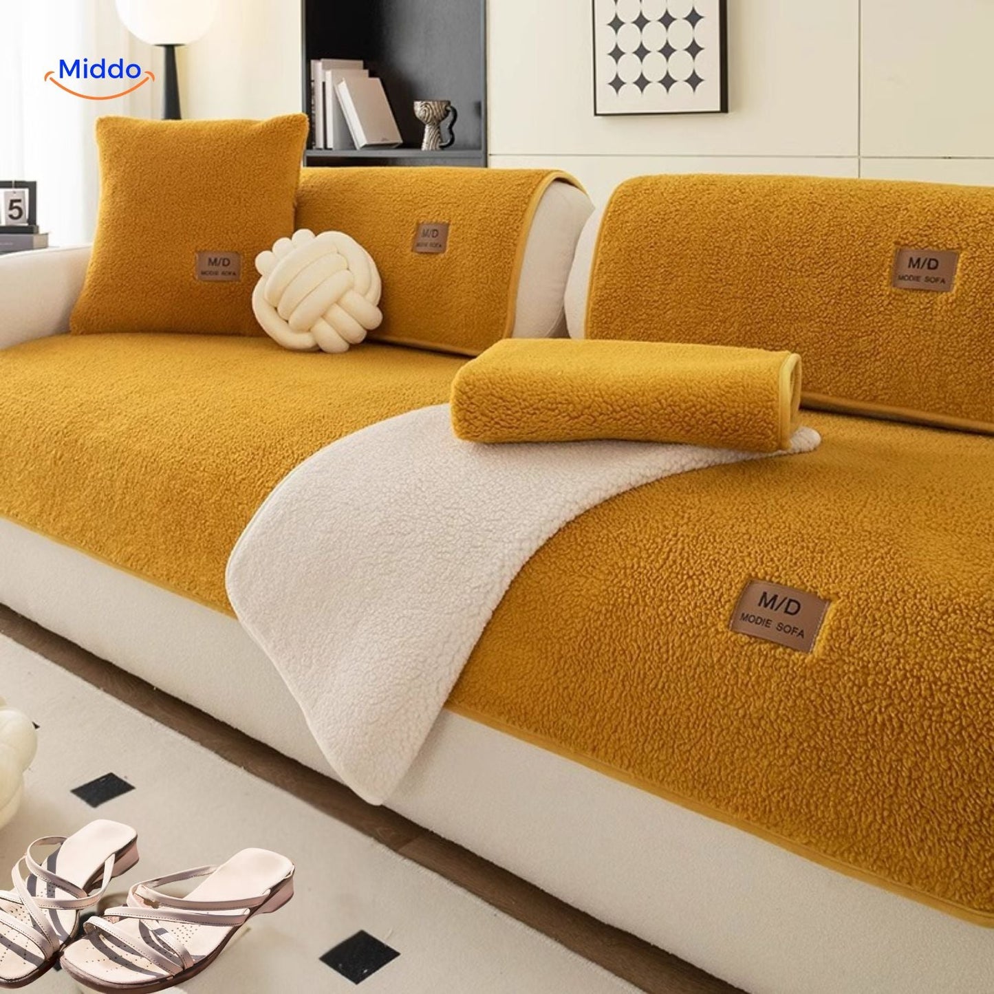 Housse de canapé | design doux effet peau d’agneau pour la chaleur et l’élégance