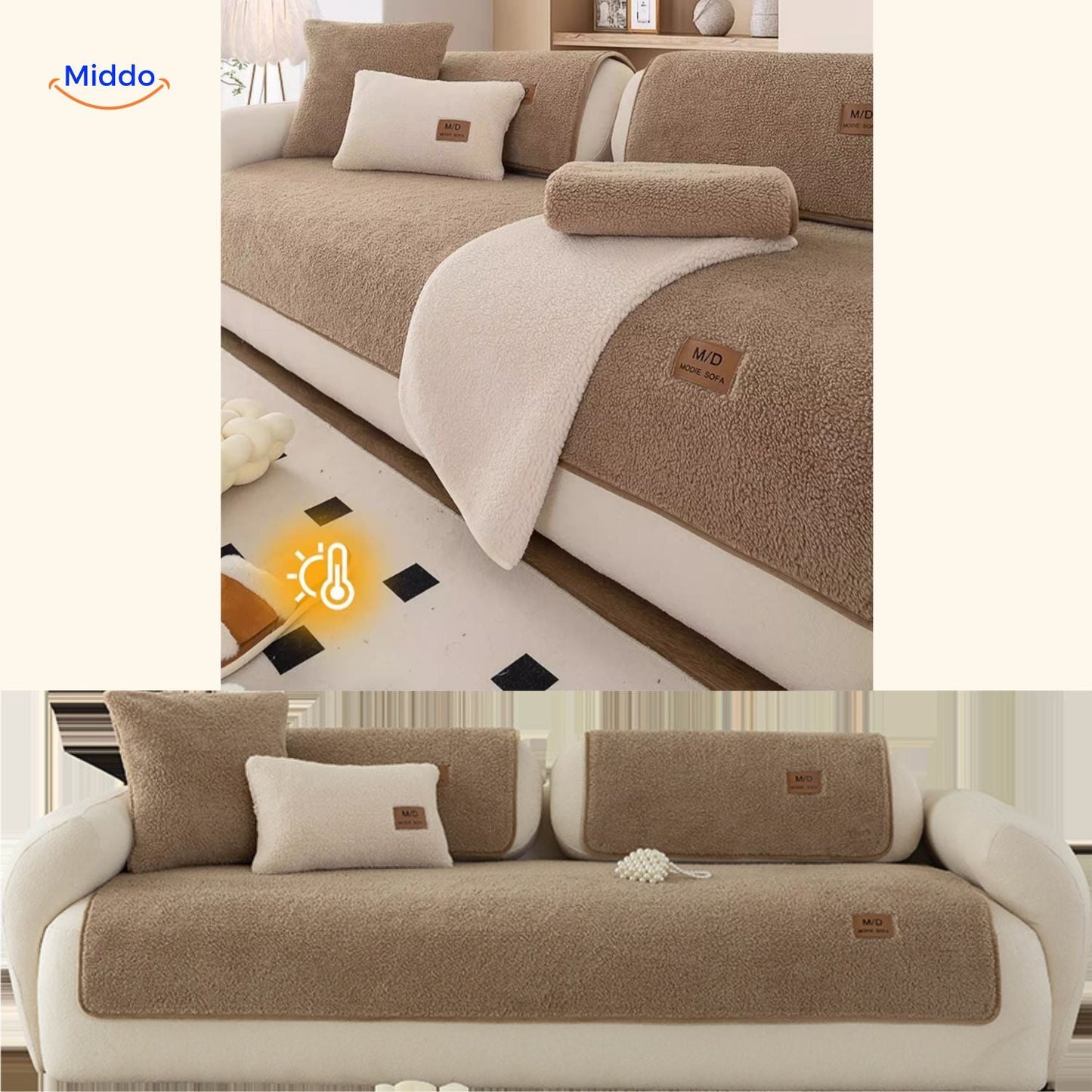 Housse de canapé | design doux effet peau d’agneau pour la chaleur et l’élégance