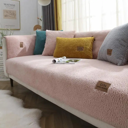 Housse de canapé en polaire sherpa épaisse, imperméable et antidérapante
