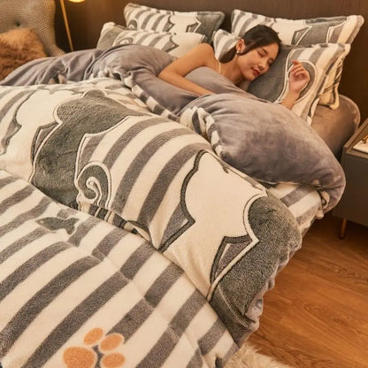 Housse de couette en flanelle chaude pour l’hiver