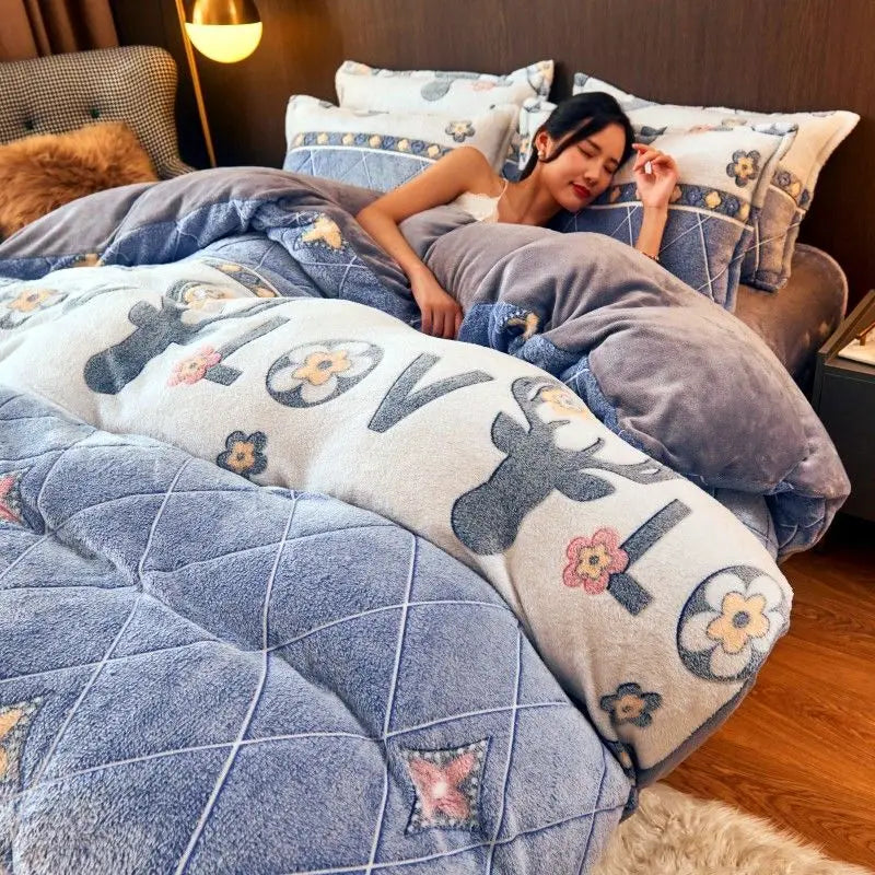 Housse de couette en flanelle chaude pour l’hiver