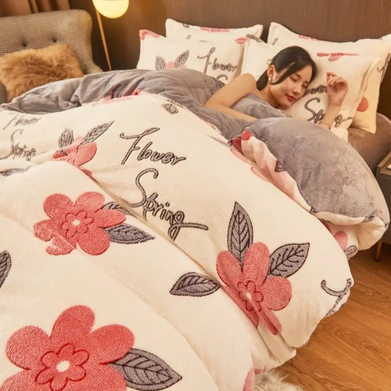 Housse de couette en flanelle chaude pour l’hiver