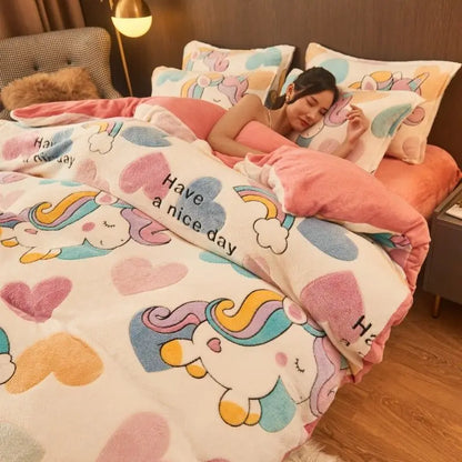 Housse de couette en flanelle chaude pour l’hiver
