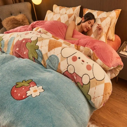 Housse de couette en flanelle chaude pour l’hiver