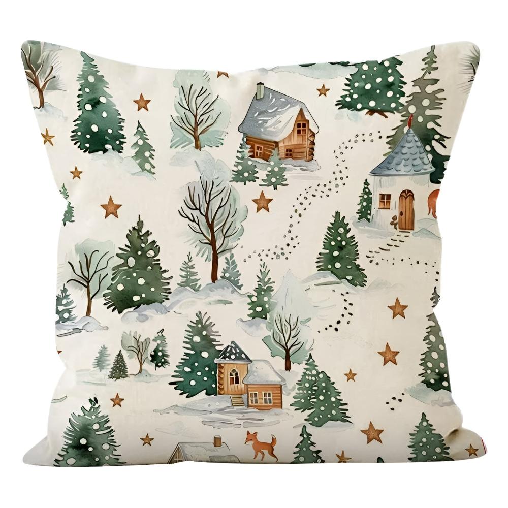 Housse de coussin de Noël hivernale
