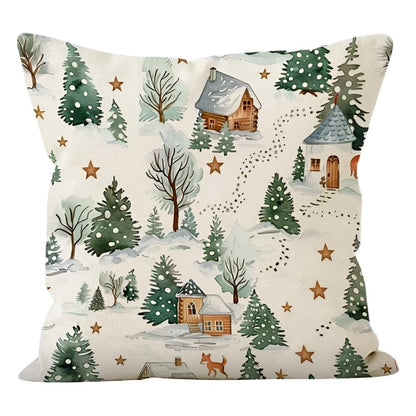 Housse de coussin de Noël hivernale
