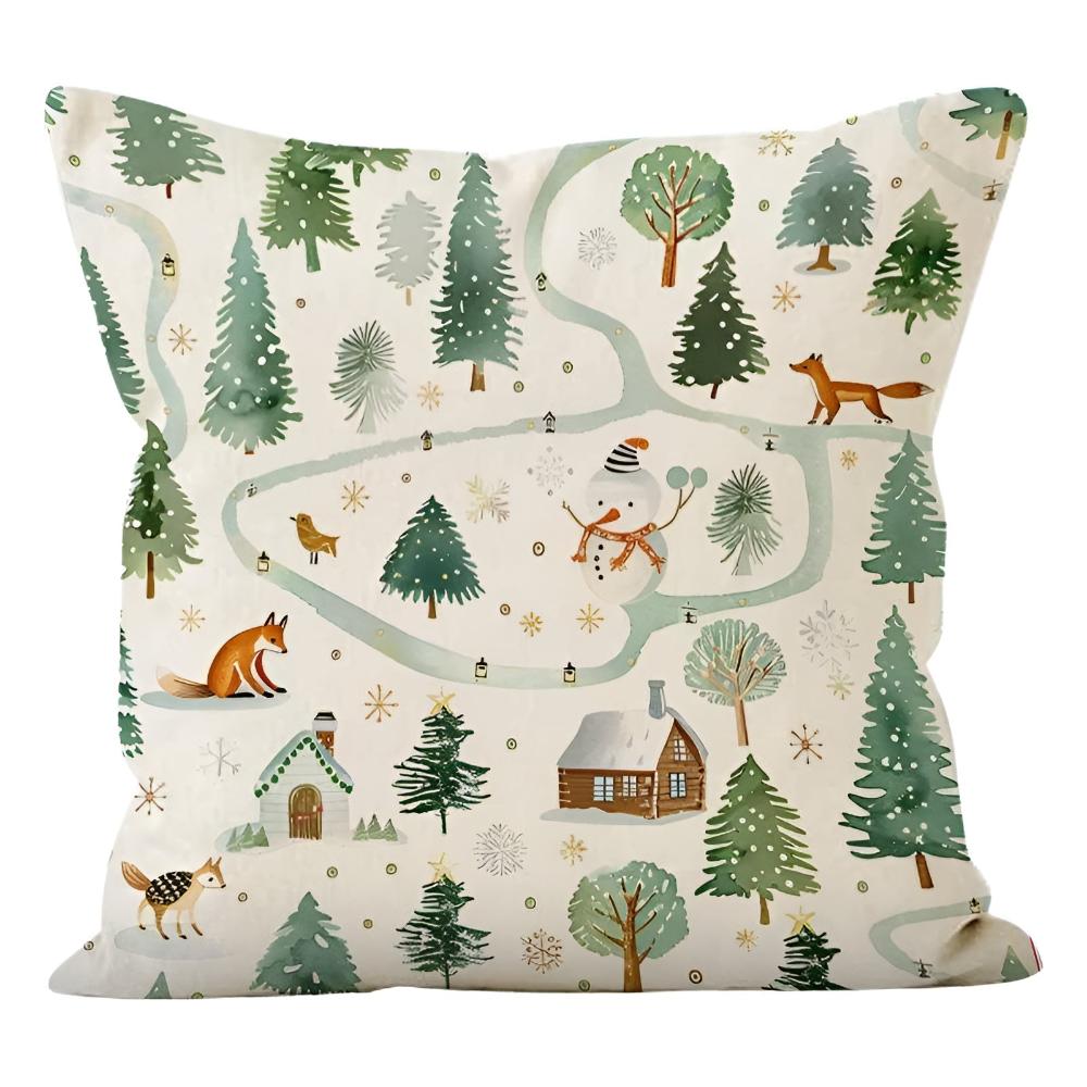 Housse de coussin de Noël hivernale
