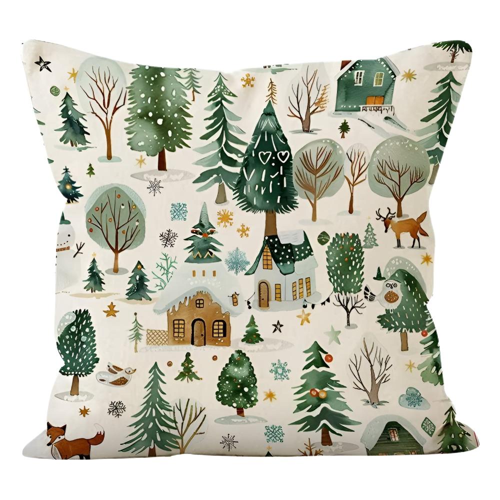 Housse de coussin de Noël hivernale