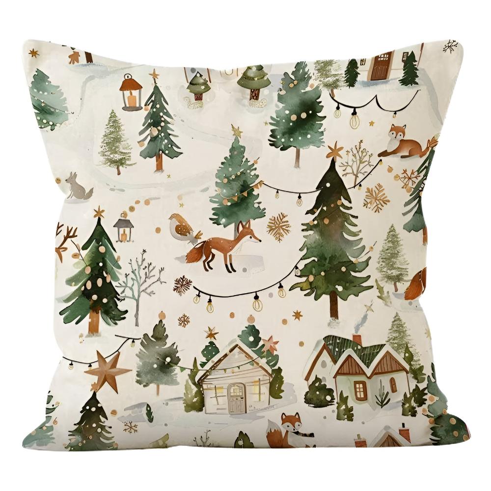 Housse de coussin de Noël hivernale