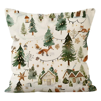Housse de coussin de Noël hivernale