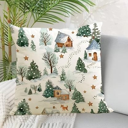 Housse de coussin de Noël hivernale
