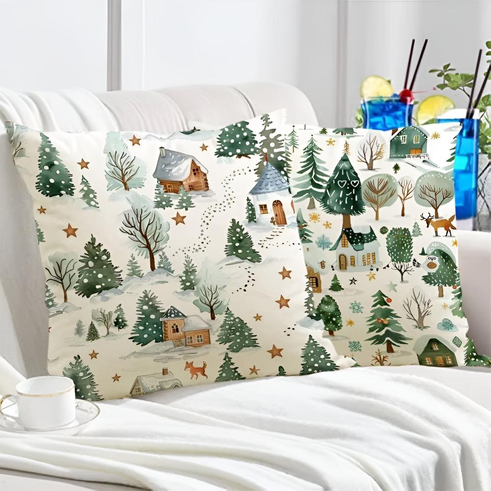 Housse de coussin de Noël hivernale