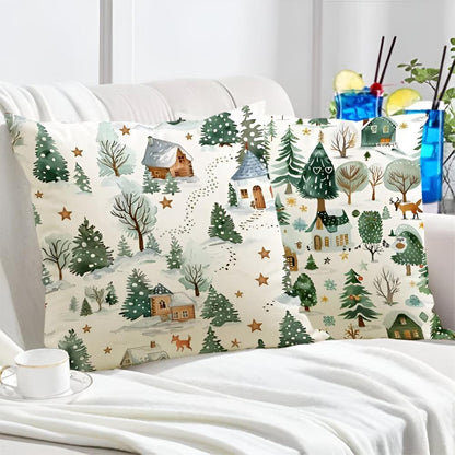Housse de coussin de Noël hivernale