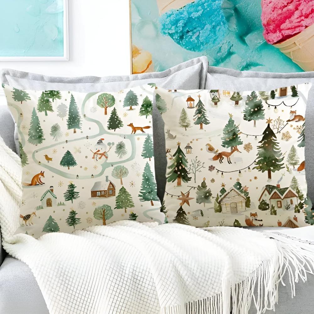 Housse de coussin de Noël hivernale