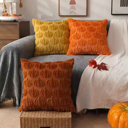 Housse de coussin décorative en fausse fourrure douce pour la déco d’automne