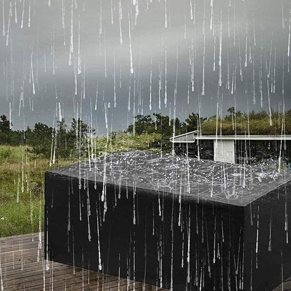 Housse imperméable pour mobilier de jardin en polyester noir