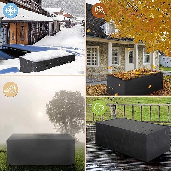 Housse imperméable pour mobilier de jardin en polyester noir
