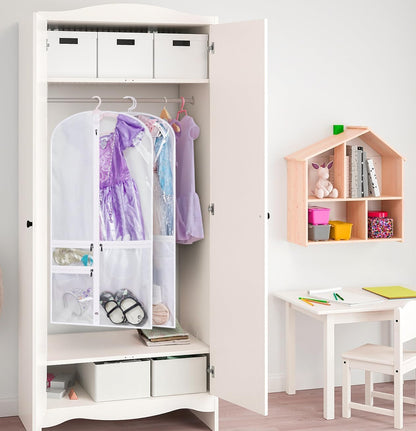 Housses à vêtements de danse unisexe pliables avec poches zippées - lot de 5