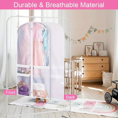 Housses à vêtements de danse unisexe pliables avec poches zippées - lot de 5