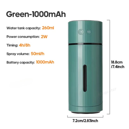 Humidificateur de voyage à ultrasons rechargeable avec éclairage LED