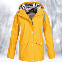 Imperméable à capuche à fermeture boutonnée devant pour femme