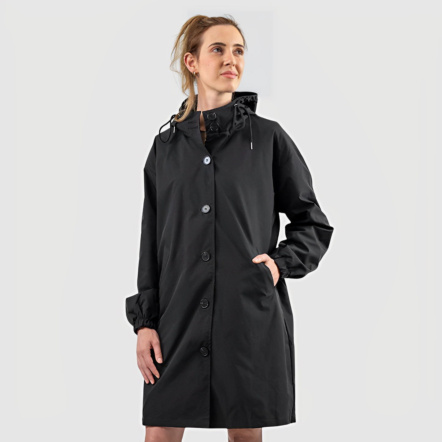 Imperméable à capuche classique pour femme - édition automne