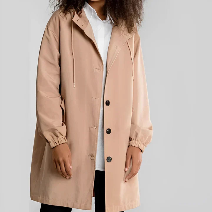 Imperméable à capuche classique pour femme - édition automne