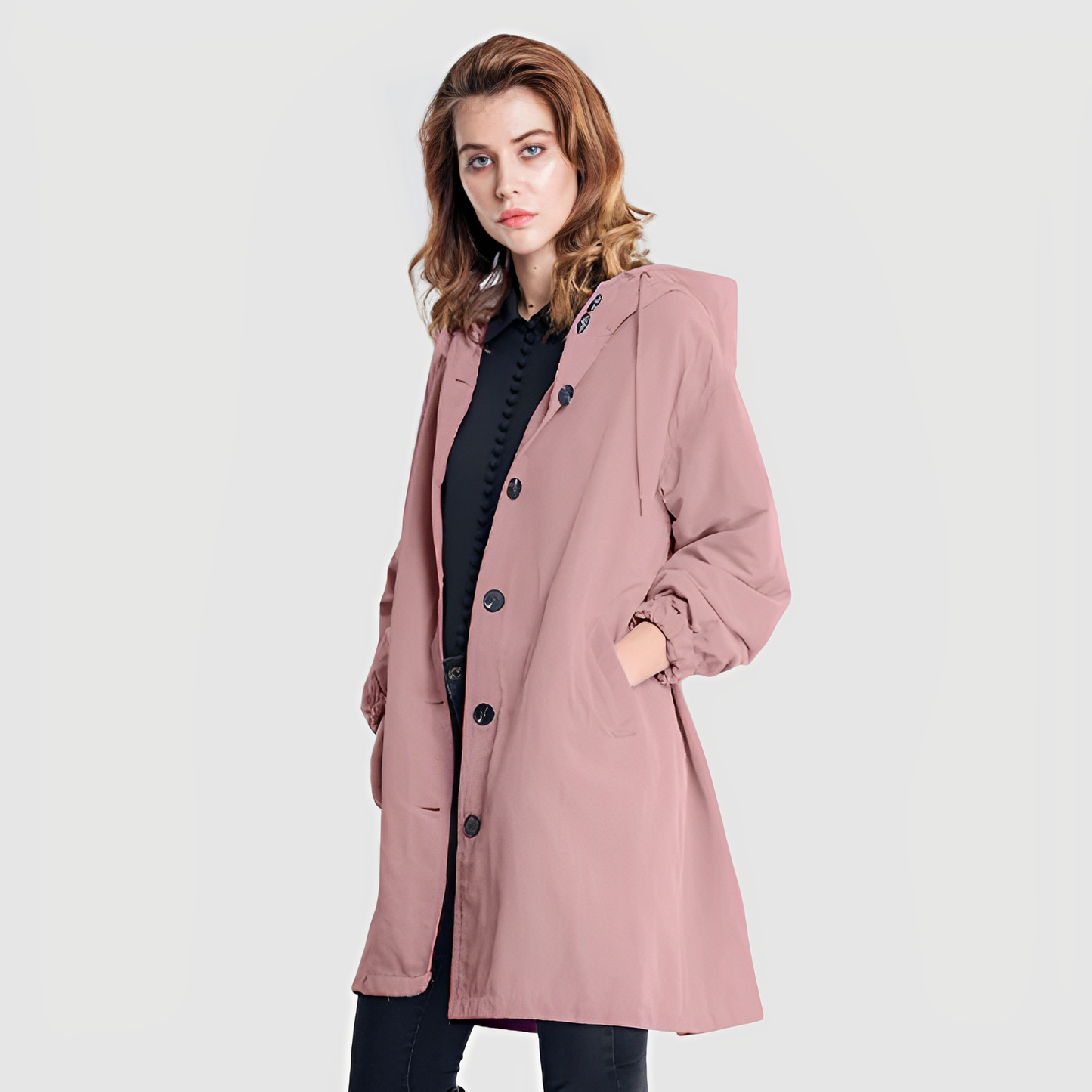 Imperméable à capuche classique pour femme - édition automne