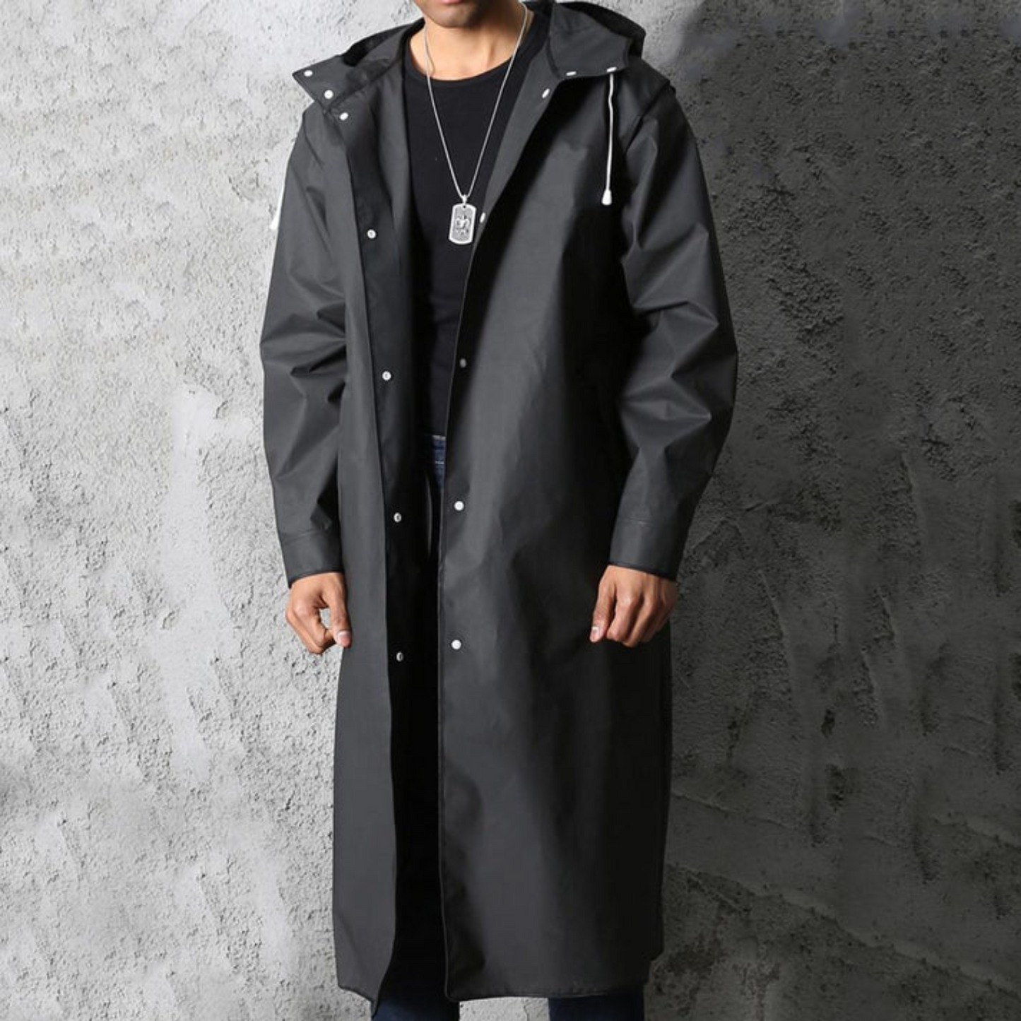 Imperméable long à capuche pour homme - Titan