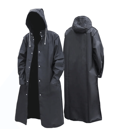 Imperméable long noir élégant