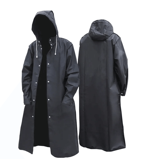 Imperméable long noir élégant