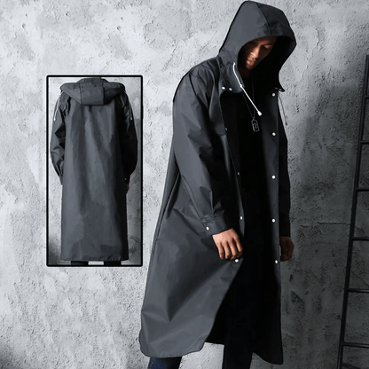Imperméable long noir élégant