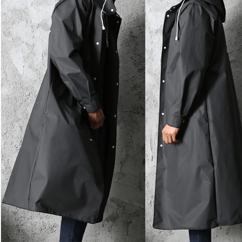 Imperméable long noir élégant