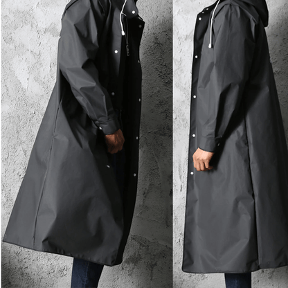 Imperméable long noir élégant
