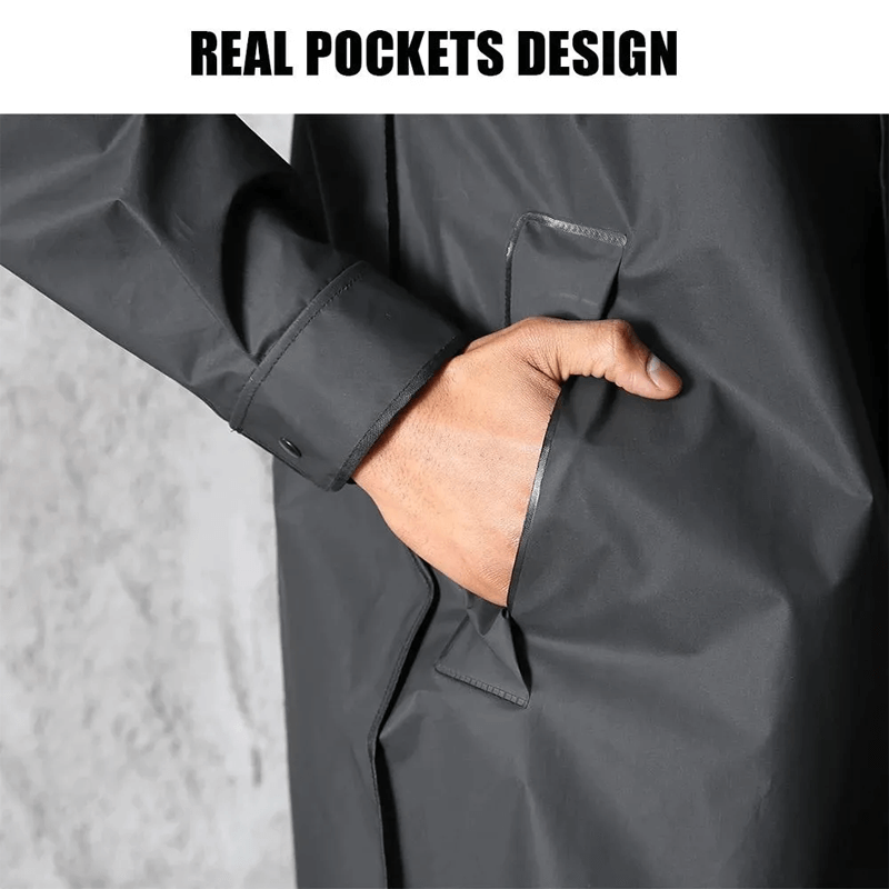 Imperméable long noir élégant