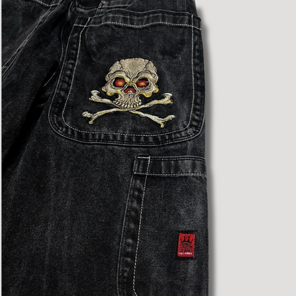 Jean baggy noir taille haute – Raven