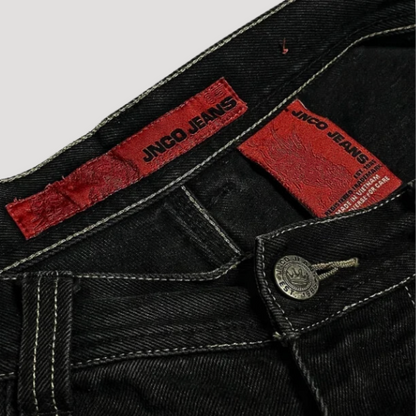 Jean baggy noir taille haute – Raven
