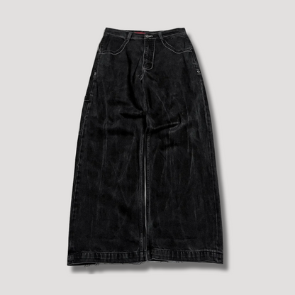 Jean baggy noir taille haute – Raven