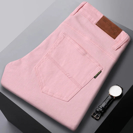 Jean en denim stretch à jambe fuselée pour homme
