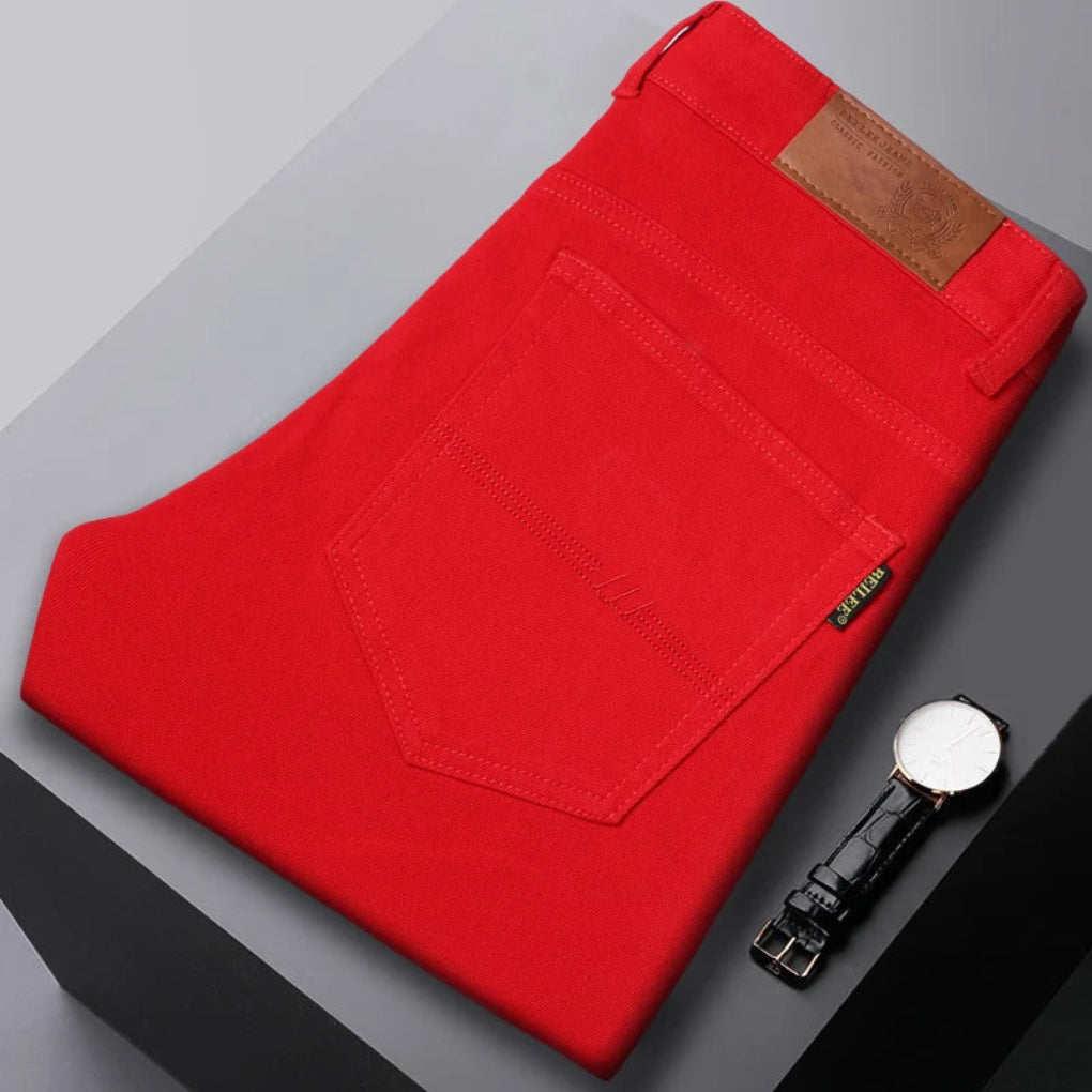 Jean en denim stretch à jambe fuselée pour homme