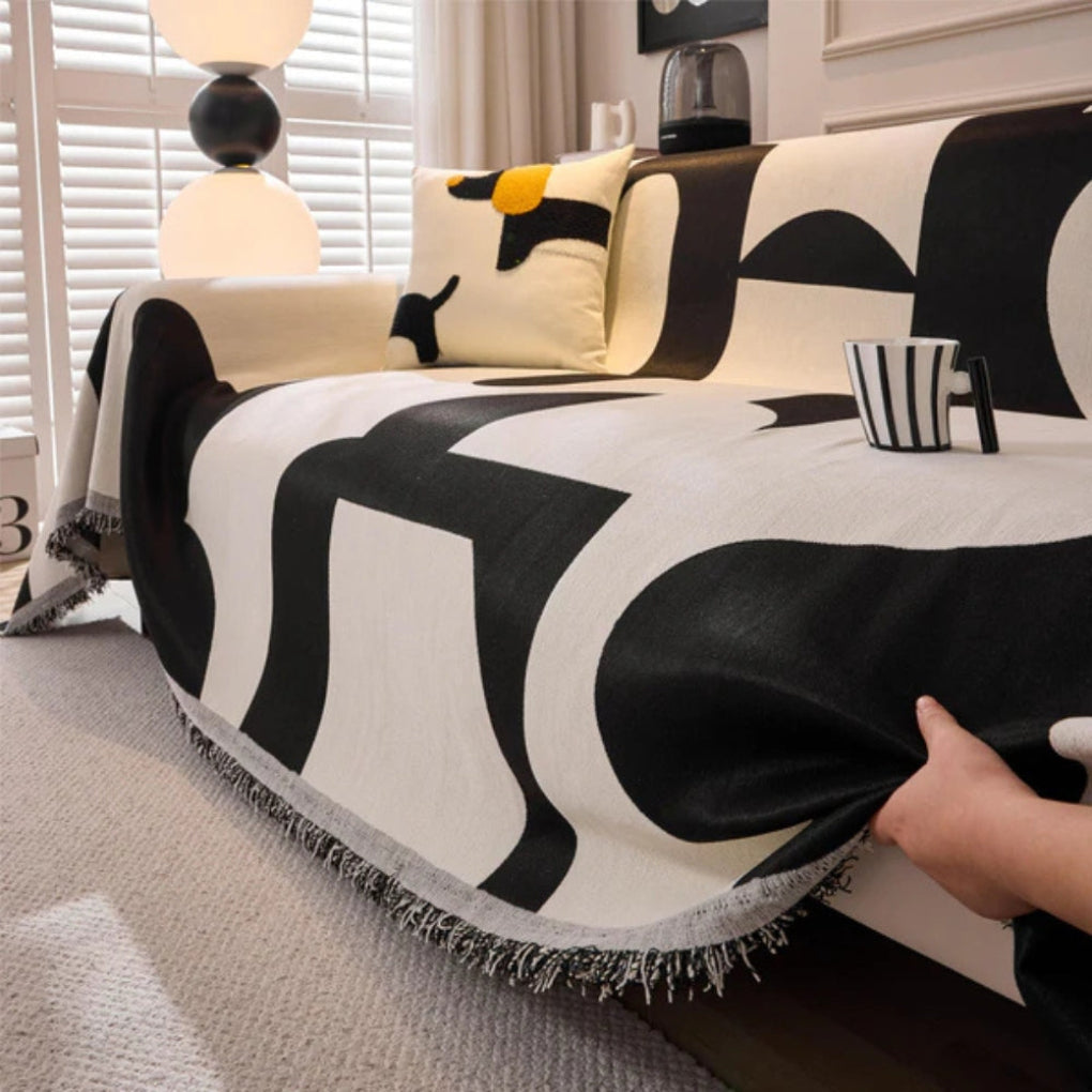 Jeté de canapé à motif géométrique moderne