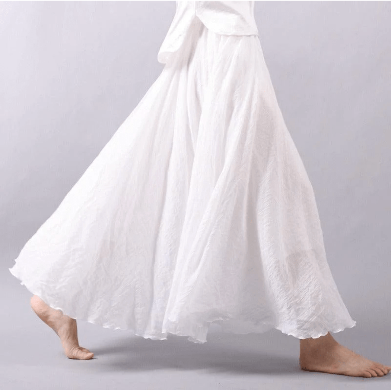 Jupe maxi en lin bohème