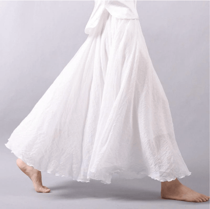 Jupe maxi en lin bohème