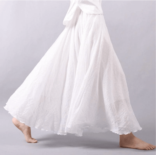 Jupe maxi en lin bohème