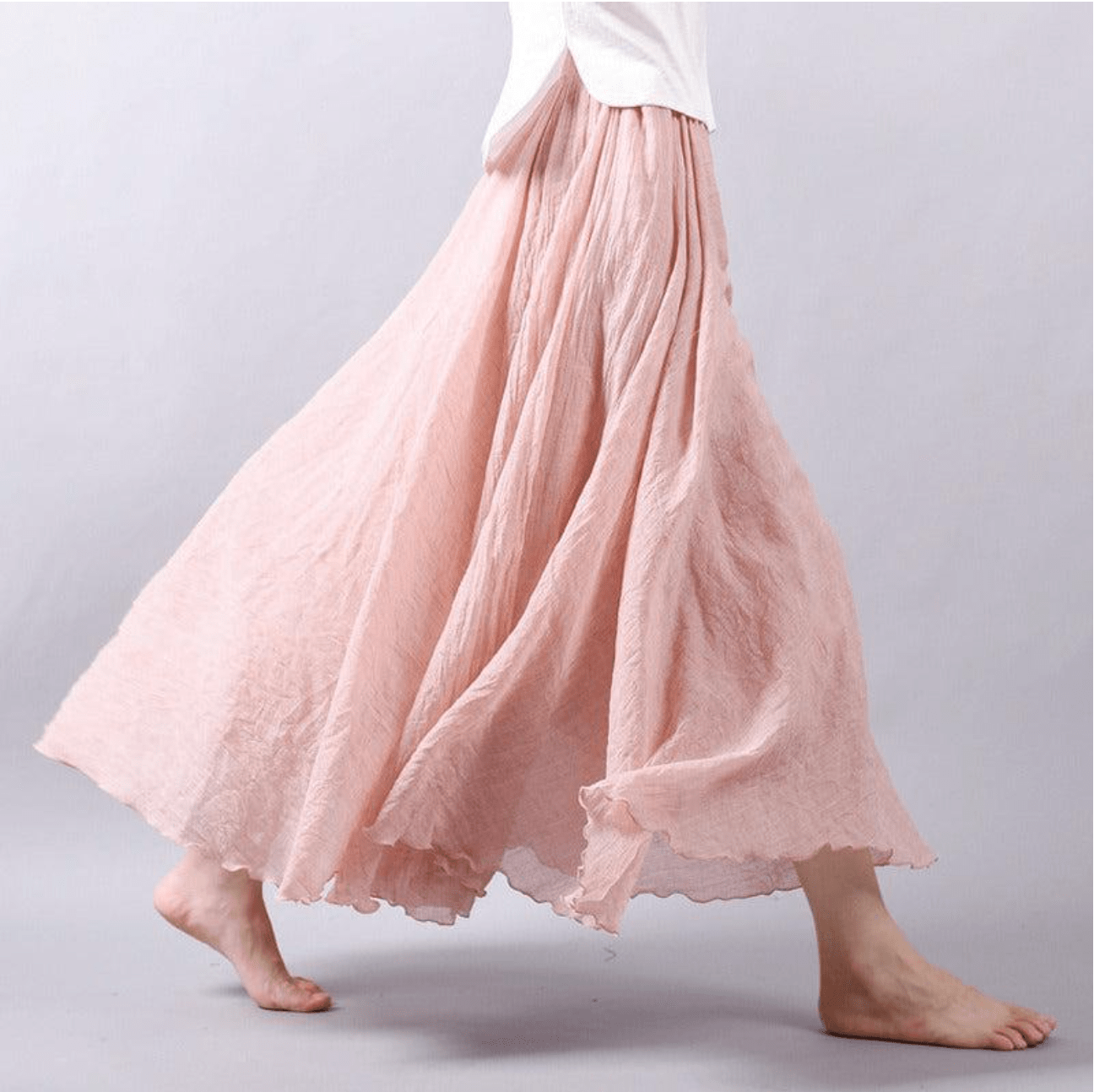 Jupe maxi en lin bohème