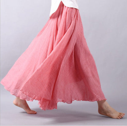 Jupe maxi en lin bohème