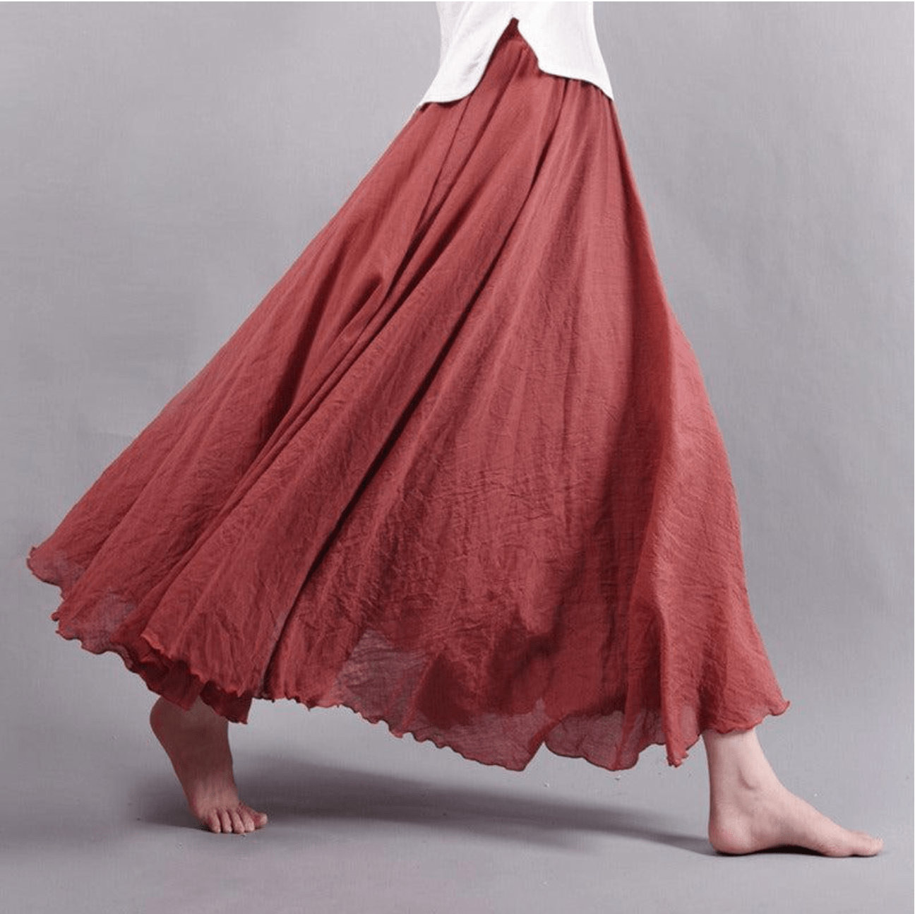 Jupe maxi en lin bohème
